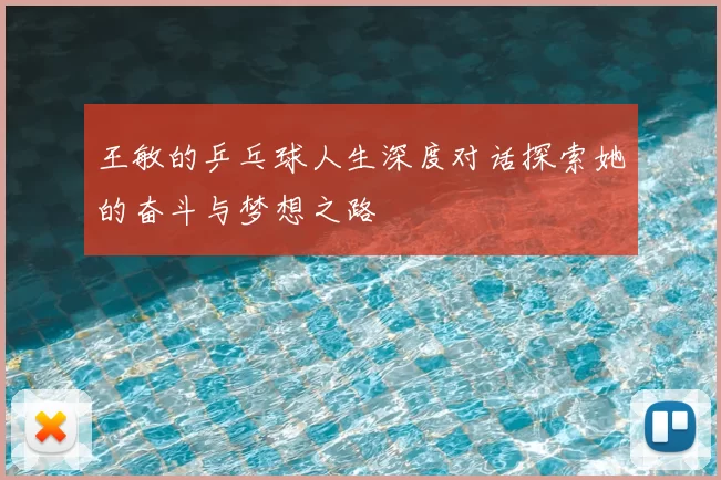 王敏的乒乓球人生深度对话探索她的奋斗与梦想之路